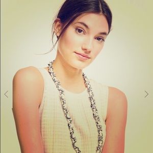 Ann Taylor Pearl Tweed Necklace NWOT